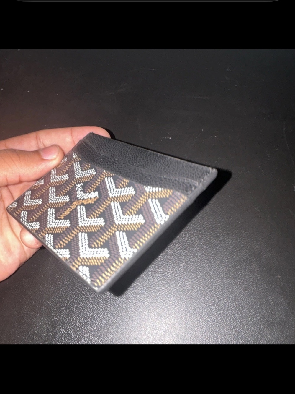 Goyard Black & Brown Signature Goyardine Card Holder - Picture 3 of 4